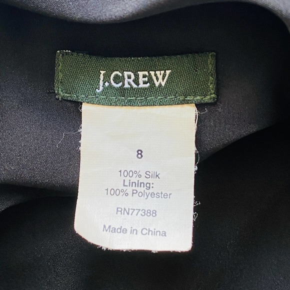 Vintage J. Crew Black Silk Dress Women 8 A-Line Textured Luxe Classic Date Night - Picture 8 of 9